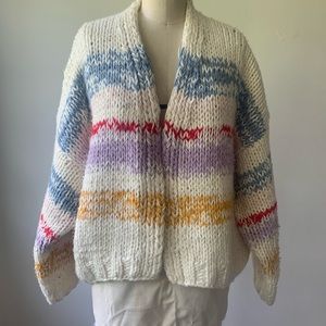 M/L Anthropologie rainbow chunky cardigan.